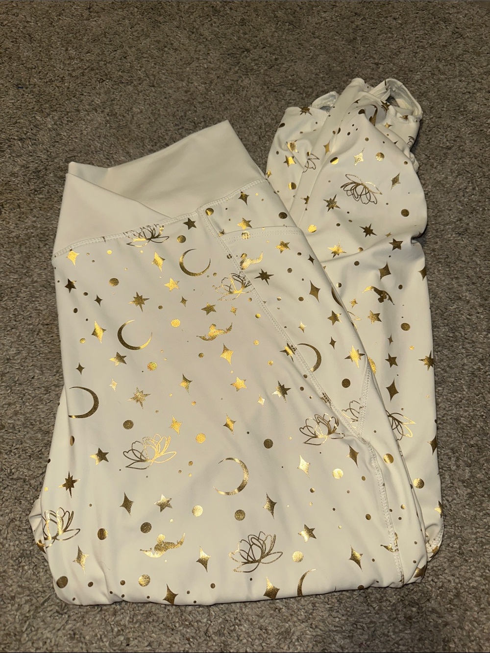 Disney Cream Leggings with Gold Jasmine Foil Accents